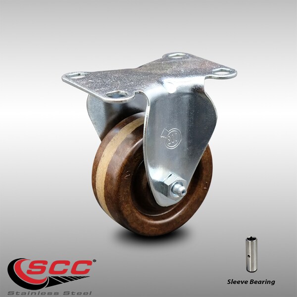 3 Inch SS High Temp Phenolic Wheel Rigid Top Plate Caster